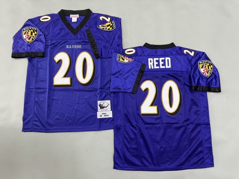 Men 2025 Baltimore Ravens #20 Reed purple Throwback Limited NFL Jersey style 001